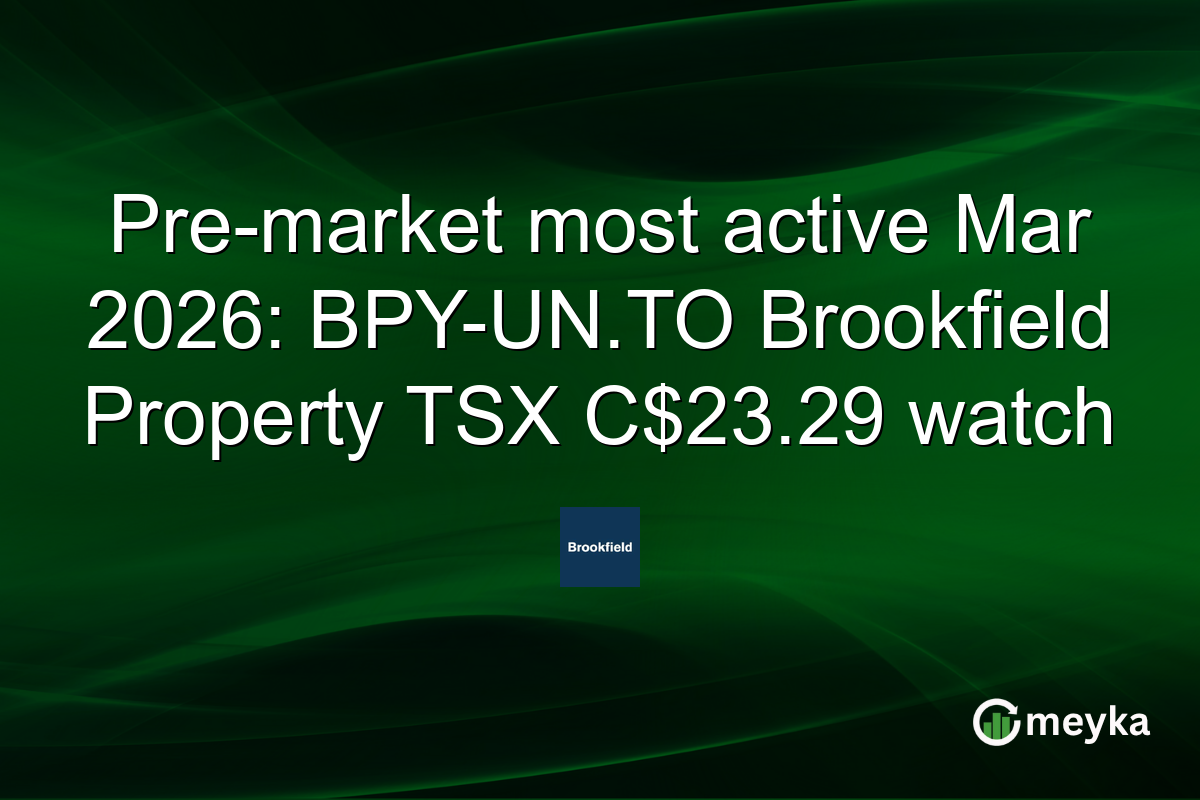 Pre-market most active Mar 2026: BPY-UN.TO Brookfield Property TSX C$23.29 watch