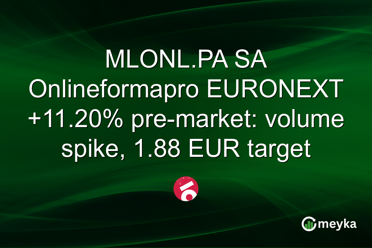 MLONL.PA SA Onlineformapro EURONEXT +11.20% pre-market: volume spike, 1.88 EUR target