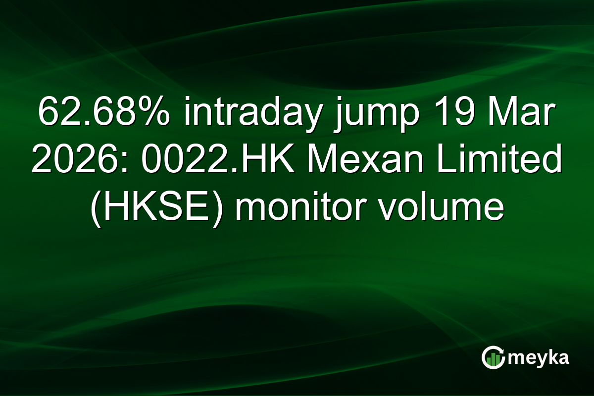 62.68% intraday jump 19 Mar 2026: 0022.HK Mexan Limited (HKSE) monitor volume