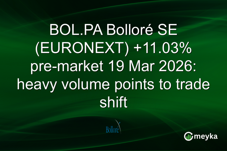 BOL.PA Bolloré SE (EURONEXT) +11.03% pre-market 19 Mar 2026: heavy volume points to trade shift