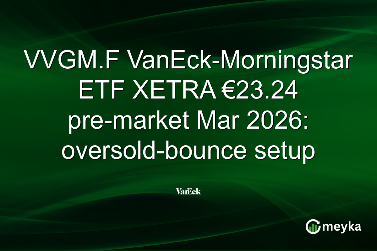 VVGM.F VanEck-Morningstar ETF XETRA €23.24 pre-market Mar 2026: oversold-bounce setup