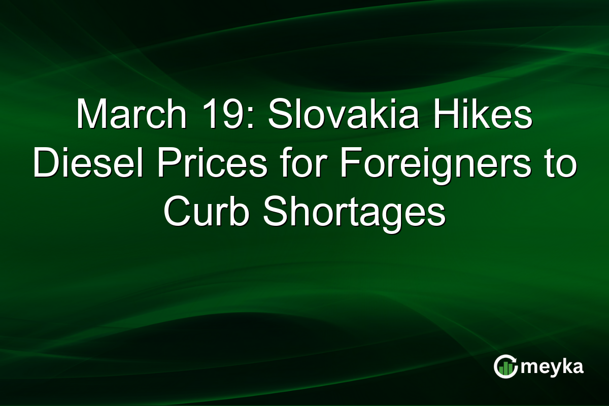 March 19: Slovakia Hikes Diesel Prices for Foreigners to Curb Shortages
