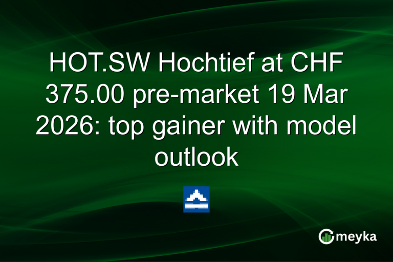 HOT.SW Hochtief at CHF 375.00 pre-market 19 Mar 2026: top gainer with model outlook