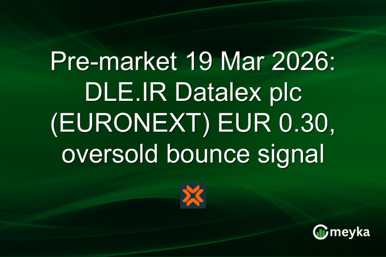 Pre-market 19 Mar 2026: DLE.IR Datalex plc (EURONEXT) EUR 0.30, oversold bounce signal
