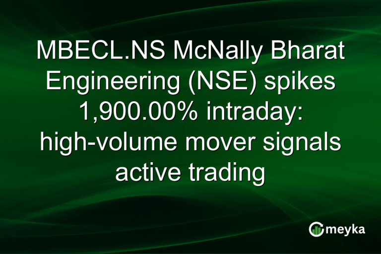 MBECL.NS McNally Bharat Engineering (NSE) spikes 1,900.00% intraday: high-volume mover signals active trading