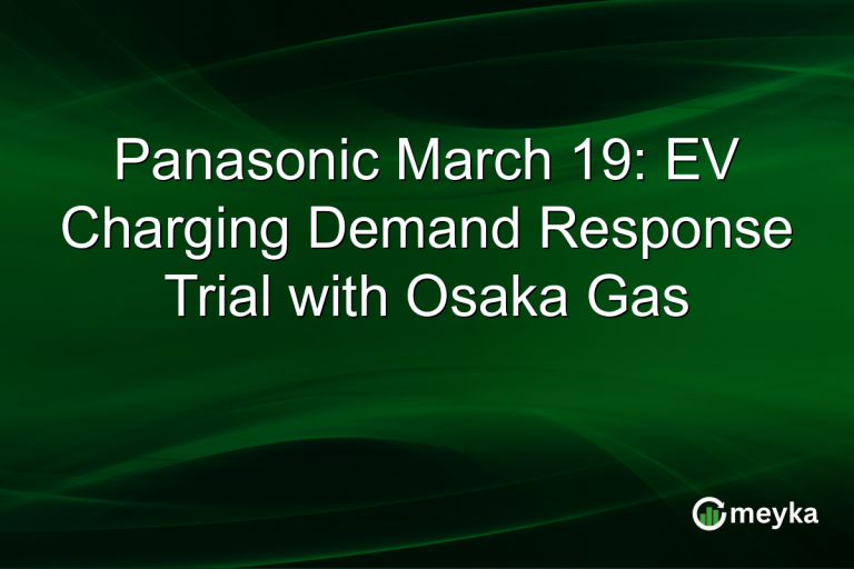 Panasonic March 19: EV Charging Demand Response Trial with Osaka Gas