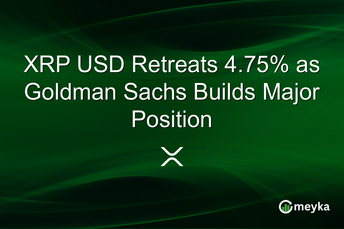 XRP USD Retreats 4.75% as Goldman Sachs Builds Major Position