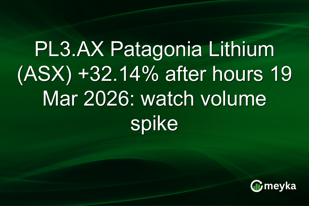 PL3.AX Patagonia Lithium (ASX) +32.14% after hours 19 Mar 2026: watch volume spike