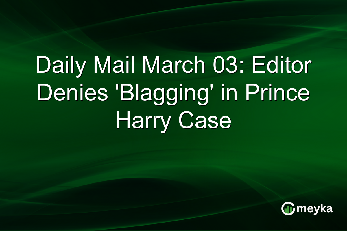 Daily Mail March 03: Editor Denies 'Blagging' in Prince Harry Case