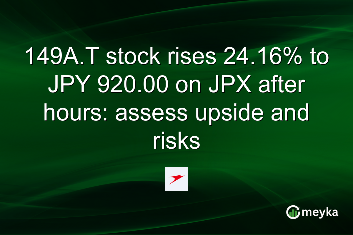149A.T stock rises 24.16% to JPY 920.00 on JPX after hours: assess upside and risks