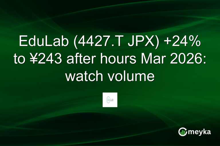 EduLab (4427.T JPX) +24% to ¥243 after hours Mar 2026: watch volume