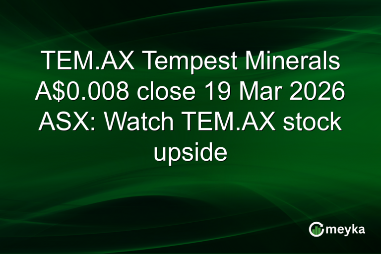 TEM.AX Tempest Minerals A$0.008 close 19 Mar 2026 ASX: Watch TEM.AX stock upside