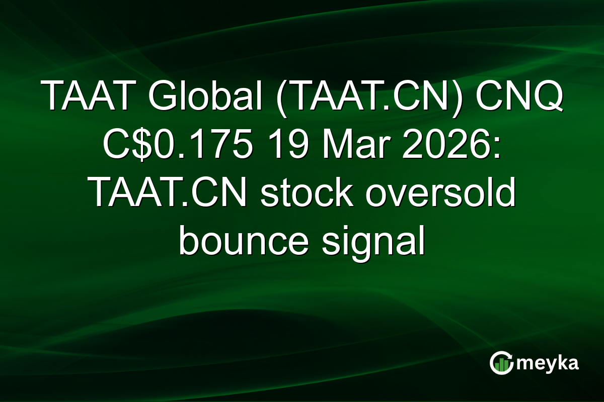 TAAT Global (TAAT.CN) CNQ C$0.175 19 Mar 2026: TAAT.CN stock oversold bounce signal