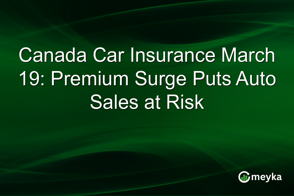 Canada Car Insurance March 19: Premium Surge Puts Auto Sales at Risk