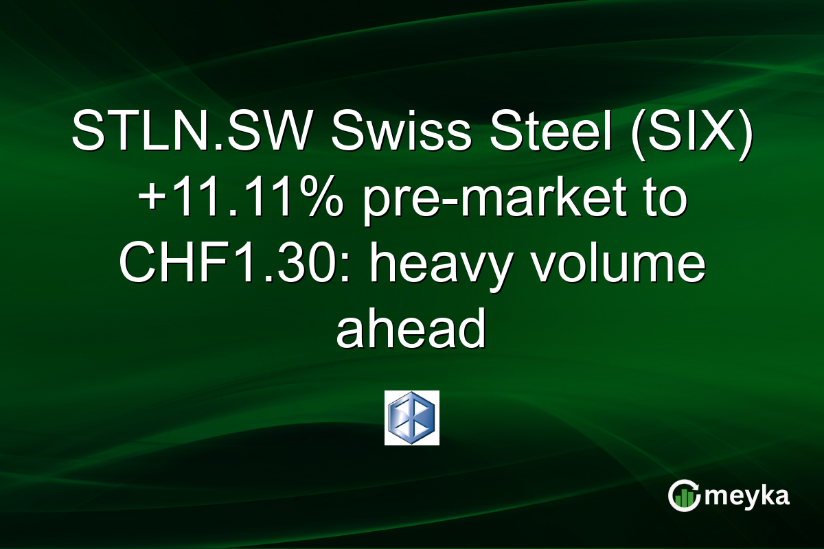 STLN.SW Swiss Steel (SIX) +11.11% pre-market to CHF1.30: heavy volume ahead
