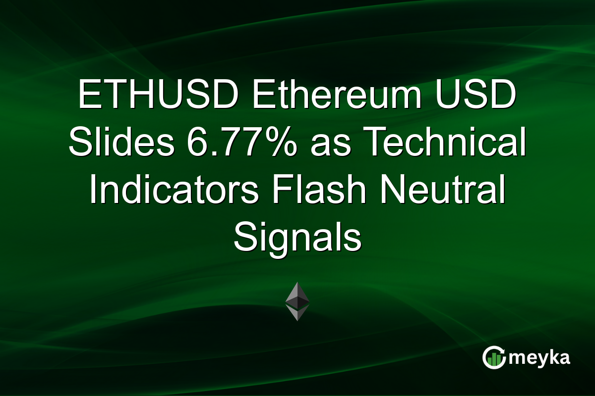 ETHUSD Ethereum USD Slides 6.77% as Technical Indicators Flash Neutral Signals