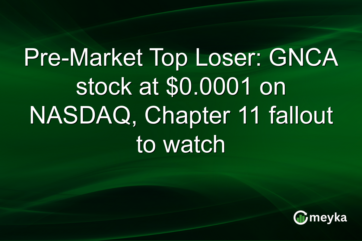 Pre-Market Top Loser: GNCA stock at $0.0001 on NASDAQ, Chapter 11 fallout to watch