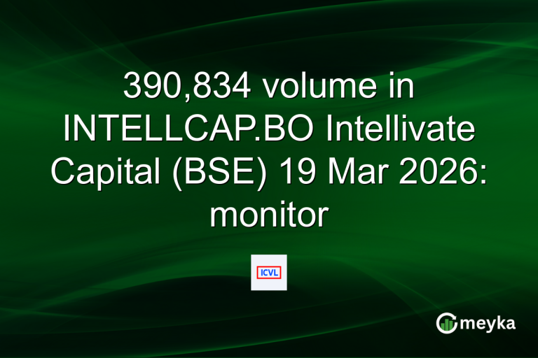 390,834 volume in INTELLCAP.BO Intellivate Capital (BSE) 19 Mar 2026: monitor