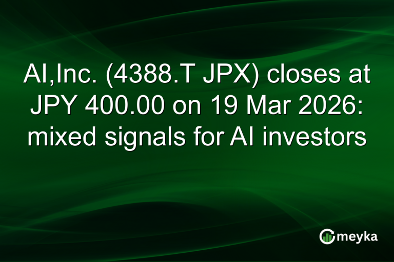 AI,Inc. (4388.T JPX) closes at JPY 400.00 on 19 Mar 2026: mixed signals for AI investors