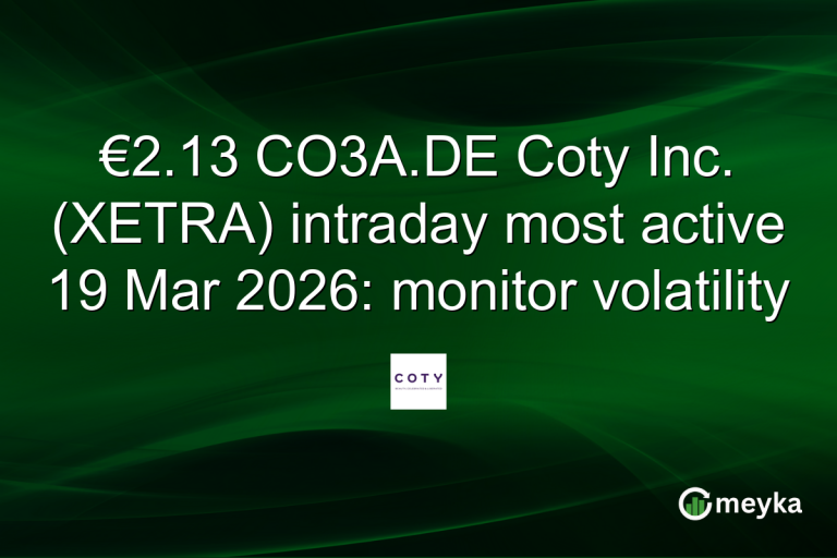 €2.13 CO3A.DE Coty Inc. (XETRA) intraday most active 19 Mar 2026: monitor volatility