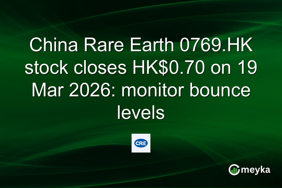 China Rare Earth 0769.HK stock closes HK$0.70 on 19 Mar 2026: monitor bounce levels