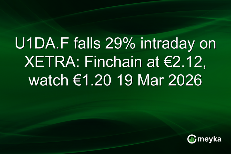 U1DA.F falls 29% intraday on XETRA: Finchain at €2.12, watch €1.20 19 Mar 2026