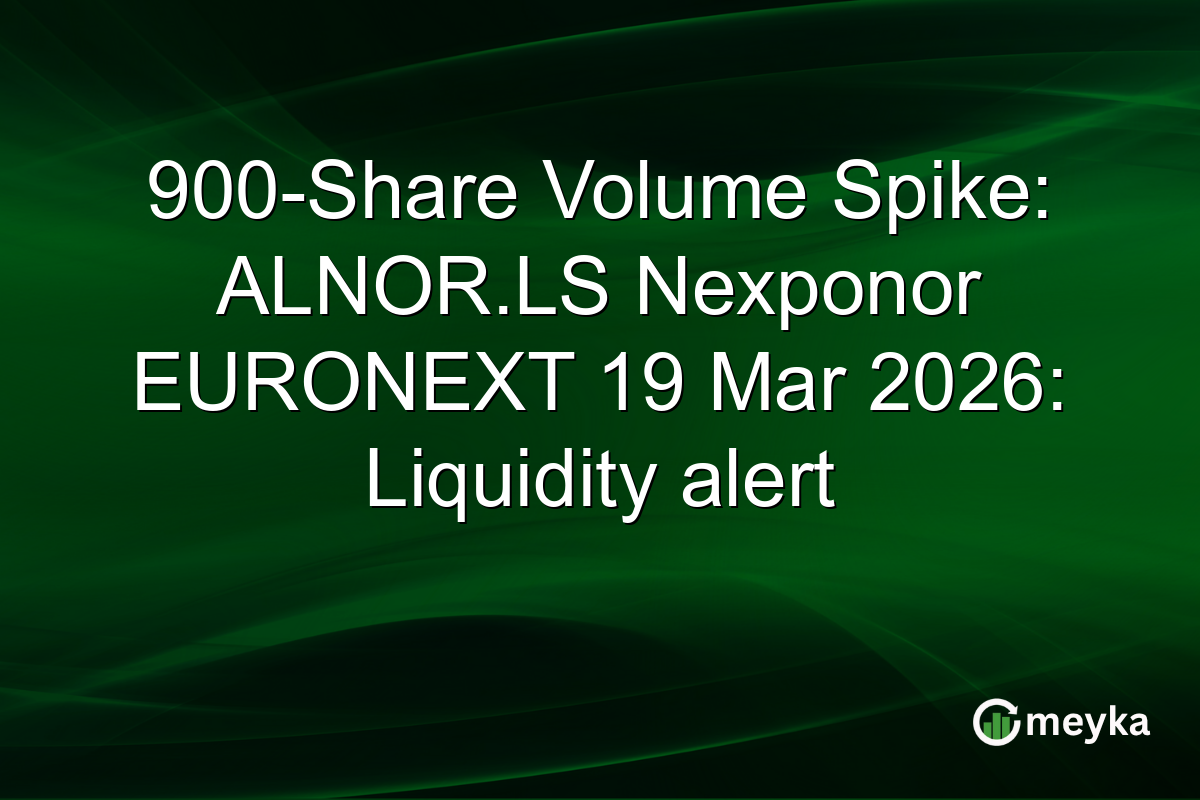 900-Share Volume Spike: ALNOR.LS Nexponor EURONEXT 19 Mar 2026: Liquidity alert