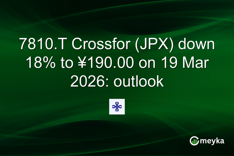 7810.T Crossfor (JPX) down 18% to ¥190.00 on 19 Mar 2026: outlook