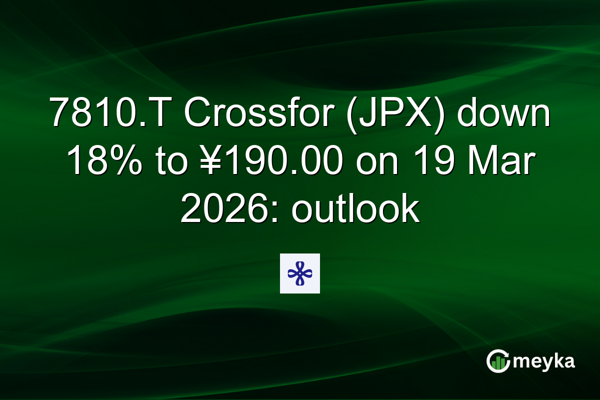 7810.T Crossfor (JPX) down 18% to ¥190.00 on 19 Mar 2026: outlook