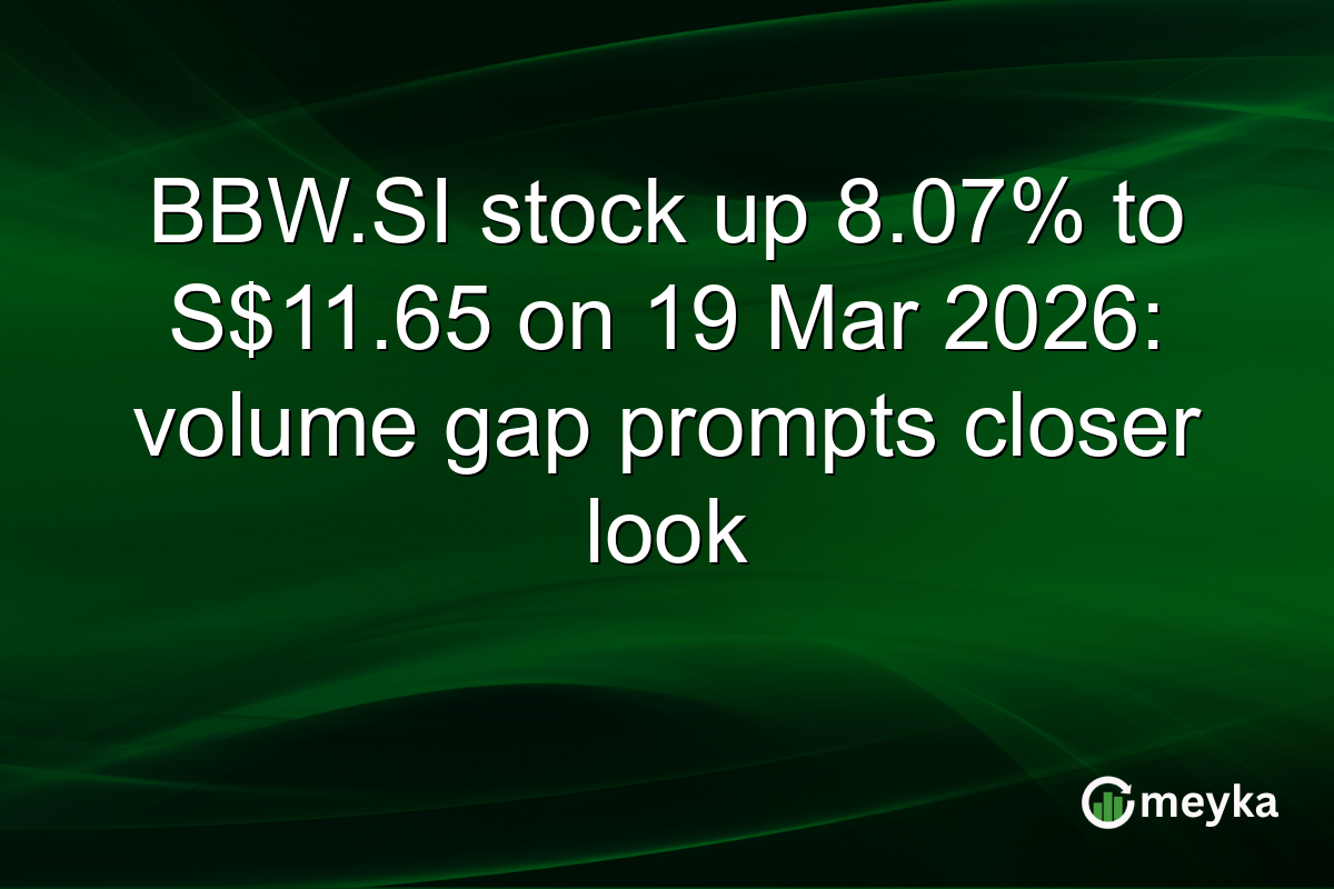 BBW.SI stock up 8.07% to S$11.65 on 19 Mar 2026: volume gap prompts closer look