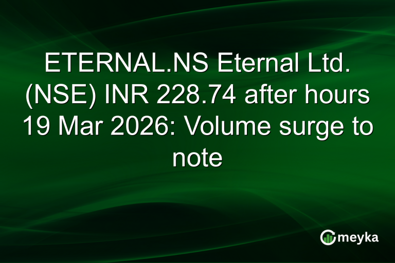 ETERNAL.NS Eternal Ltd. (NSE) INR 228.74 after hours 19 Mar 2026: Volume surge to note