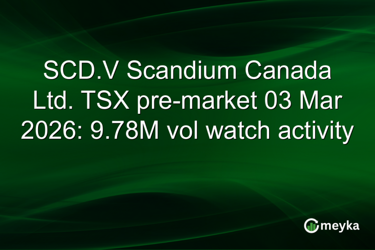 SCD.V Scandium Canada Ltd. TSX pre-market 03 Mar 2026: 9.78M vol watch activity