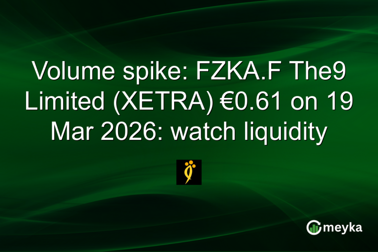 Volume spike: FZKA.F The9 Limited (XETRA) €0.61 on 19 Mar 2026: watch liquidity