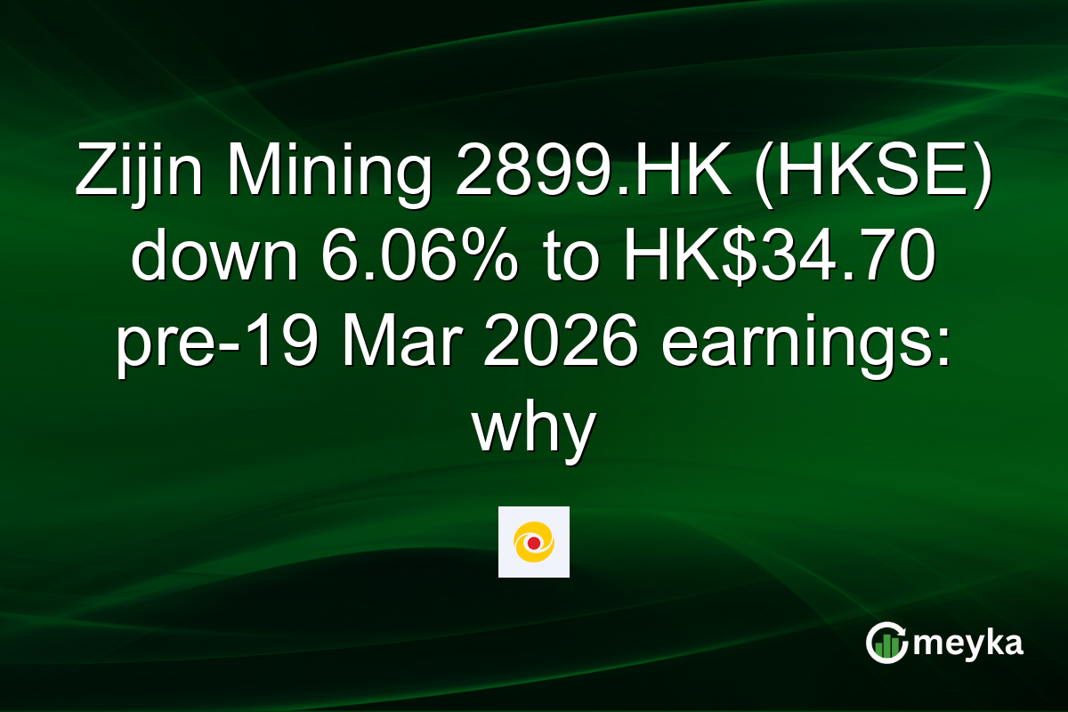 Zijin Mining 2899.HK (HKSE) down 6.06% to HK$34.70 pre-19 Mar 2026 earnings: why