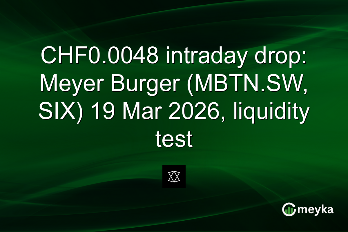 CHF0.0048 intraday drop: Meyer Burger (MBTN.SW, SIX) 19 Mar 2026, liquidity test