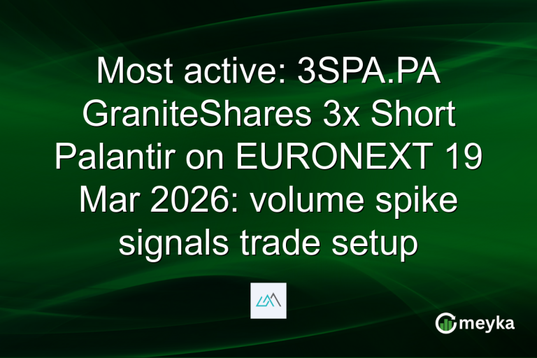 Most active: 3SPA.PA GraniteShares 3x Short Palantir on EURONEXT 19 Mar 2026: volume spike signals trade setup