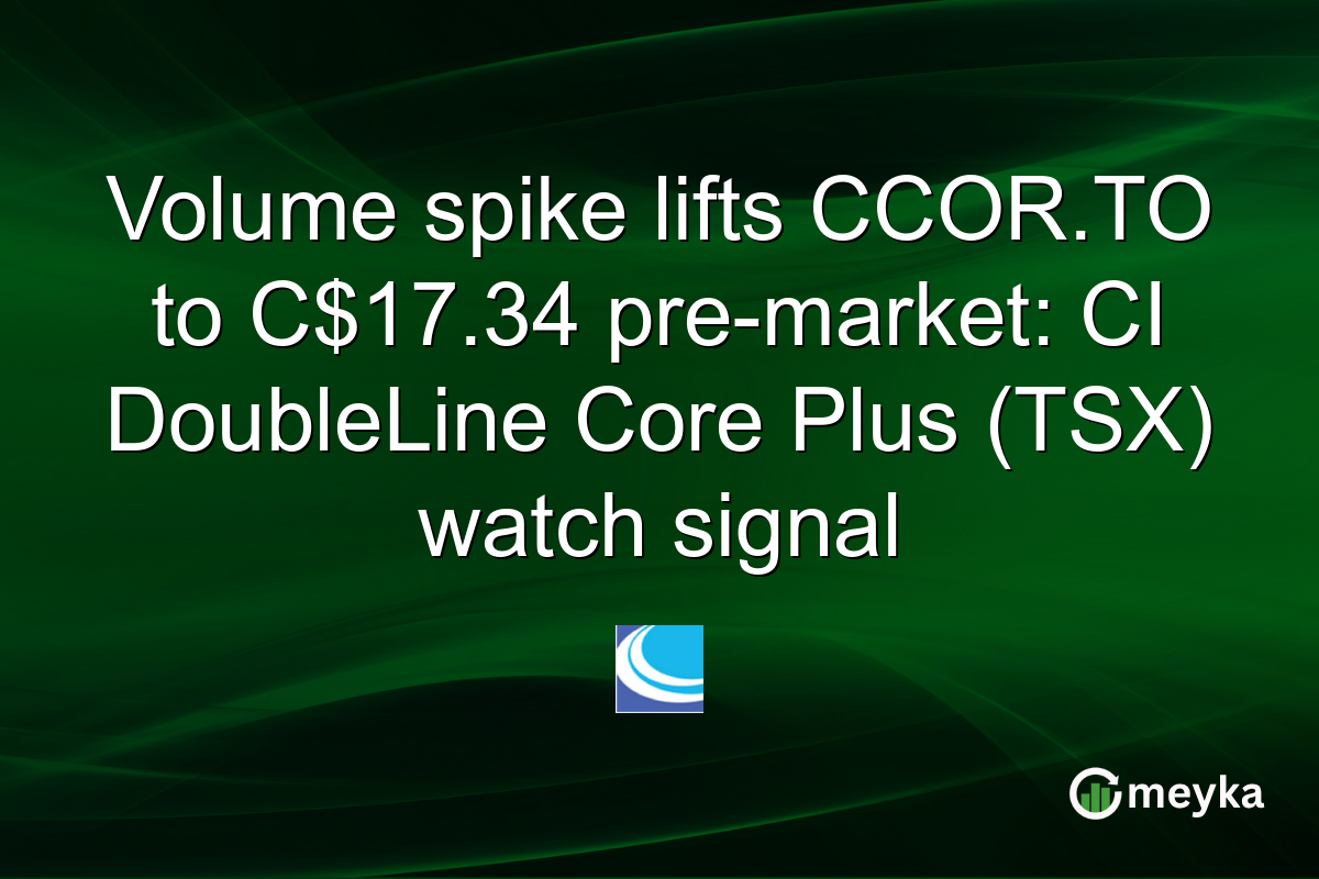 Volume spike lifts CCOR.TO to C$17.34 pre-market: CI DoubleLine Core Plus (TSX) watch signal