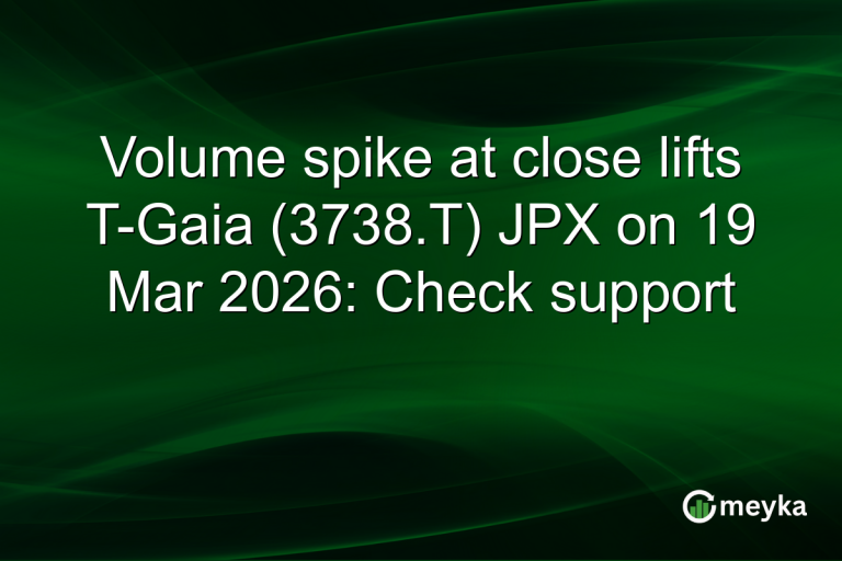 Volume spike at close lifts T-Gaia (3738.T) JPX on 19 Mar 2026: Check support