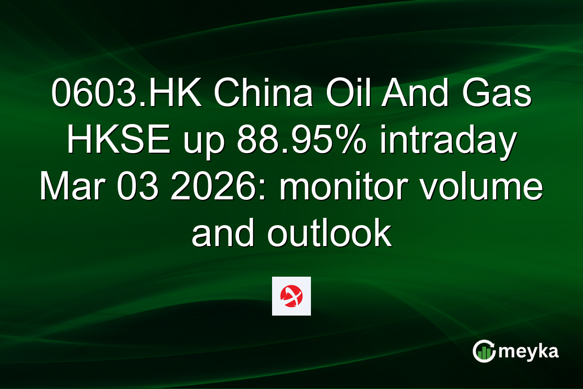 0603.HK China Oil And Gas HKSE up 88.95% intraday Mar 03 2026: monitor volume and outlook