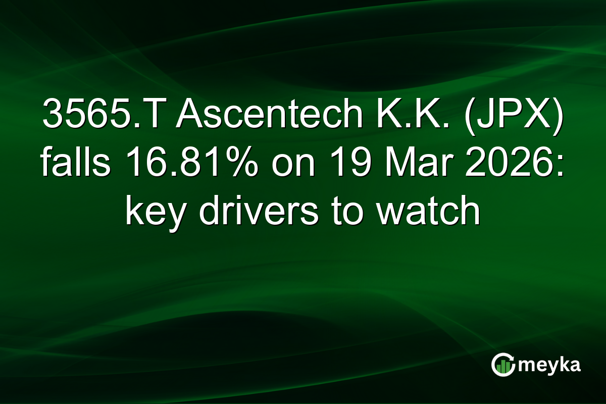 3565.T Ascentech K.K. (JPX) falls 16.81% on 19 Mar 2026: key drivers to watch
