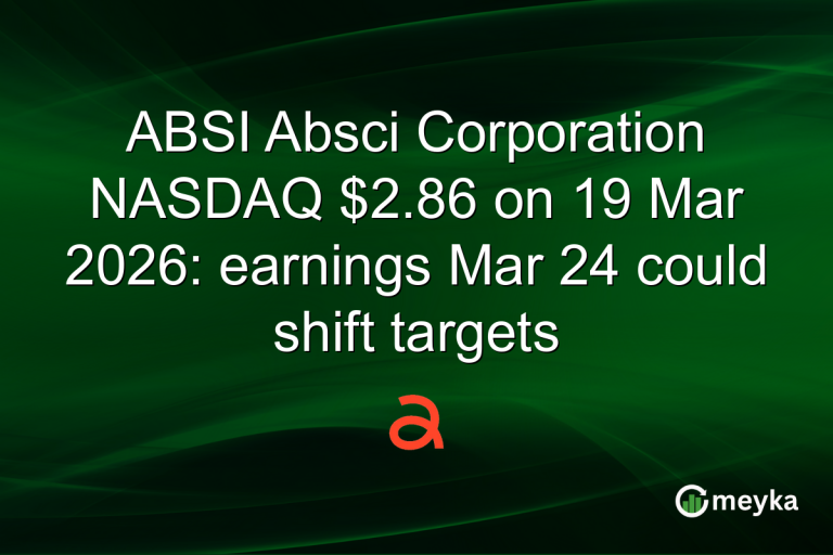 ABSI Absci Corporation NASDAQ $2.86 on 19 Mar 2026: earnings Mar 24 could shift targets
