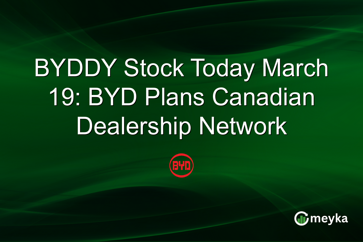 BYDDY Stock Today March 19: BYD Plans Canadian Dealership Network