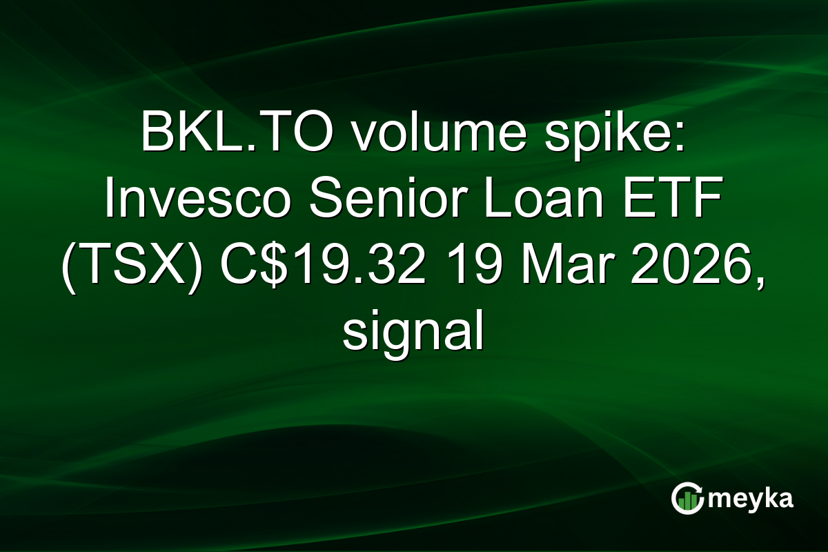 BKL.TO volume spike: Invesco Senior Loan ETF (TSX) C$19.32 19 Mar 2026, signal