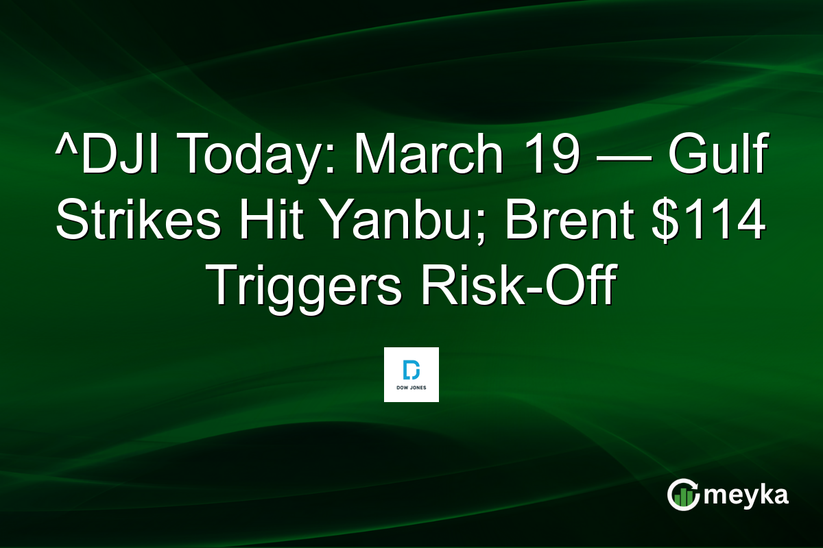 ^DJI Today: March 19 — Gulf Strikes Hit Yanbu; Brent $114 Triggers Risk-Off