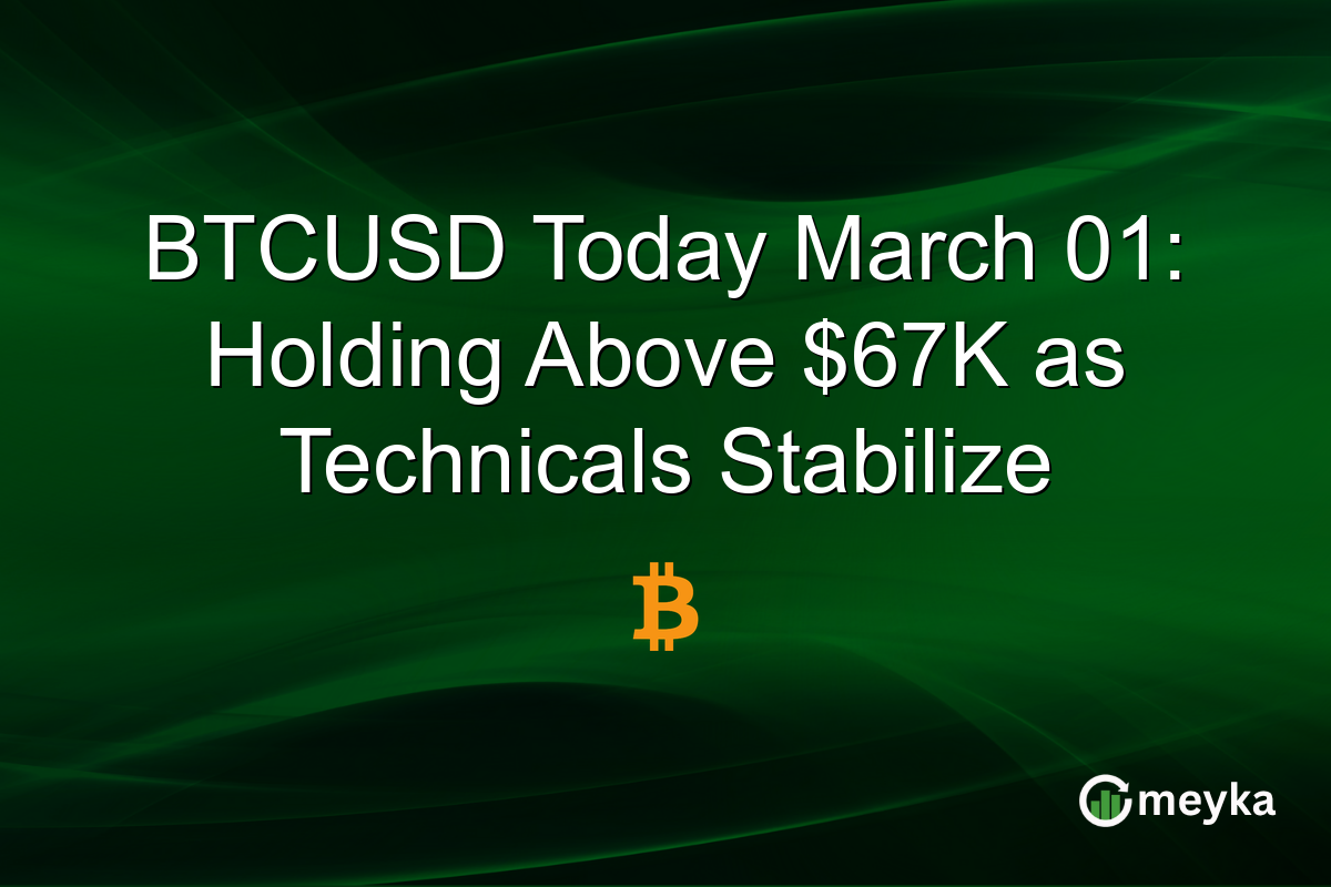 BTCUSD Today March 01: Holding Above $67K as Technicals Stabilize