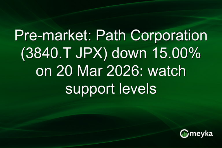 Pre-market: Path Corporation (3840.T JPX) down 15.00% on 20 Mar 2026: watch support levels