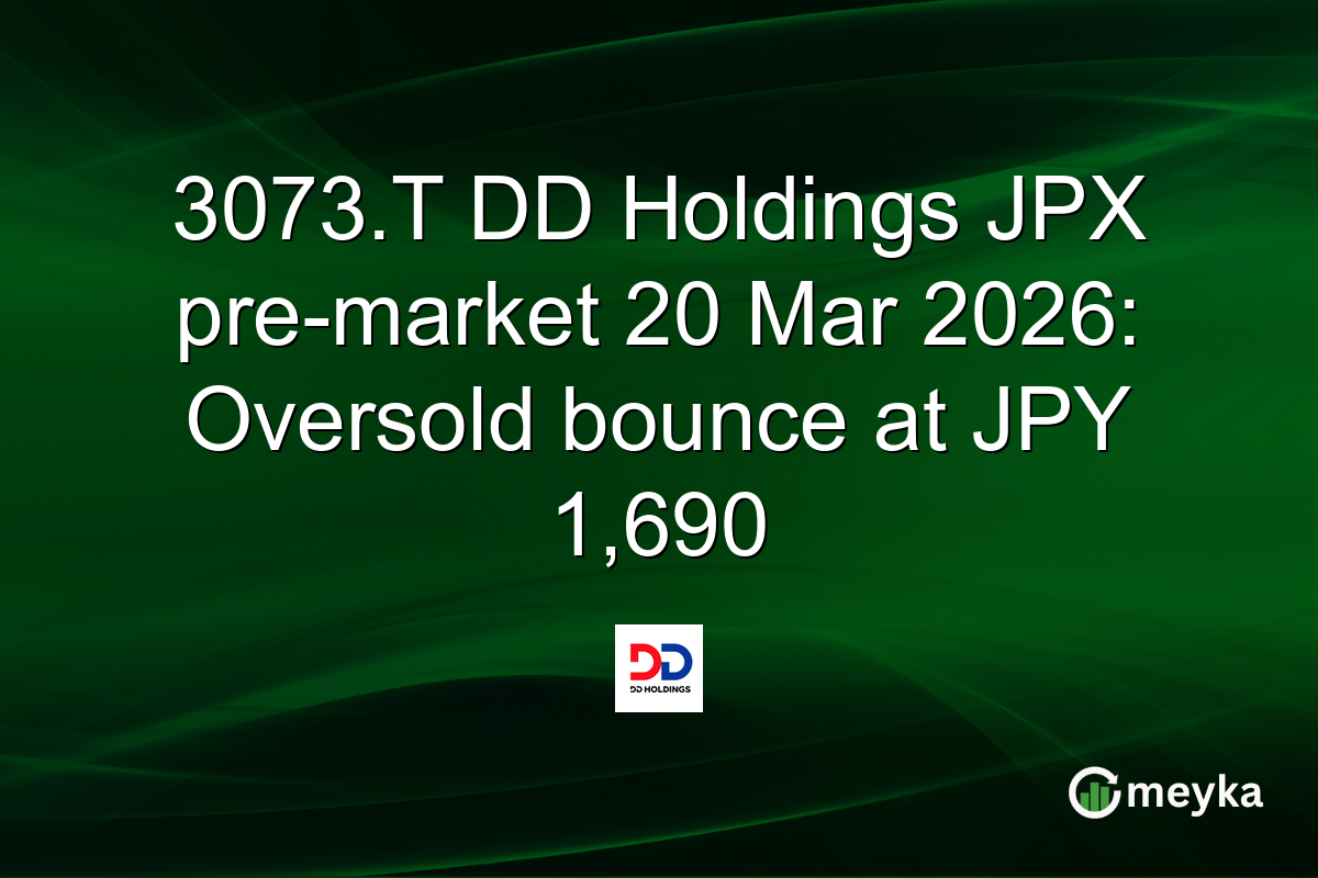 3073.T DD Holdings JPX pre-market 20 Mar 2026: Oversold bounce at JPY 1,690
