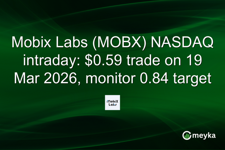Mobix Labs (MOBX) NASDAQ intraday: $0.59 trade on 19 Mar 2026, monitor 0.84 target