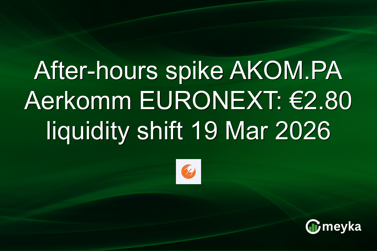 After-hours spike AKOM.PA Aerkomm EURONEXT: €2.80 liquidity shift 19 Mar 2026