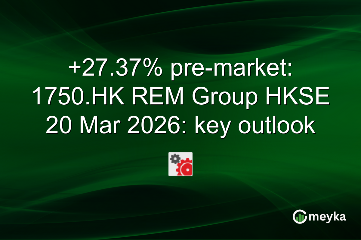 +27.37% pre-market: 1750.HK REM Group HKSE 20 Mar 2026: key outlook